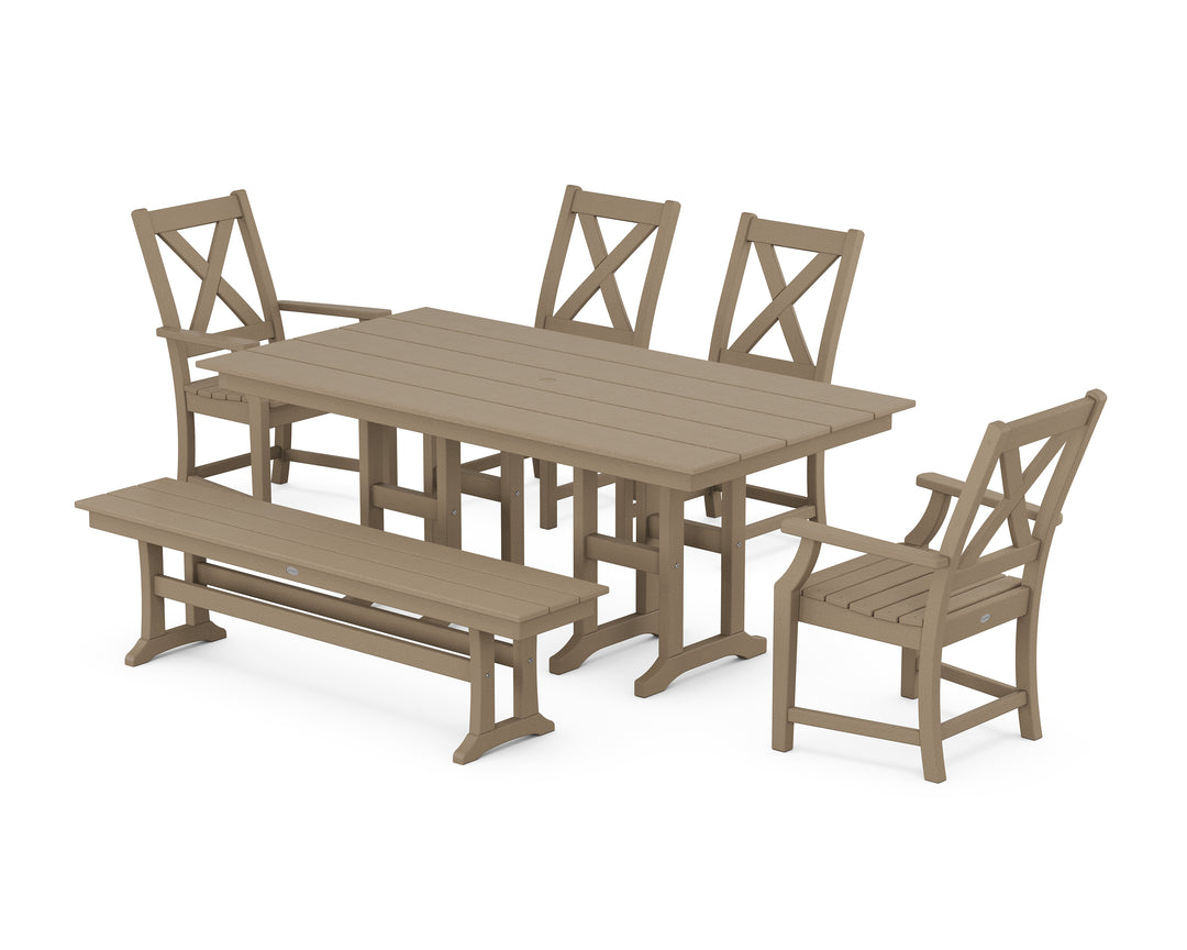 POLYWOOD® Braxton 6-Piece Farmhouse Dining Set