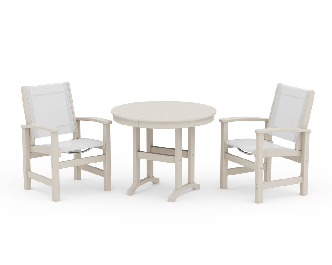 POLYWOOD® Coastal 3-Piece Round Dining Set