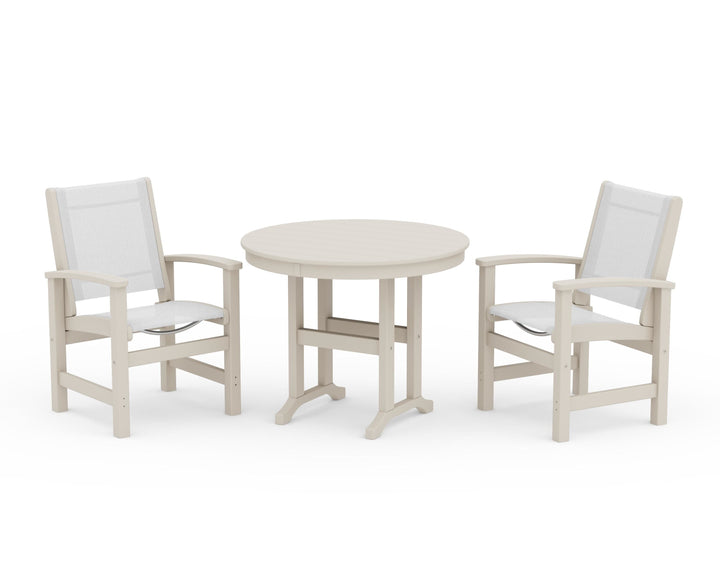 POLYWOOD® Coastal 3-Piece Round Dining Set