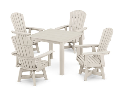 Nautical Curveback Adirondack Swivel 5-Piece Parsons Dining Set