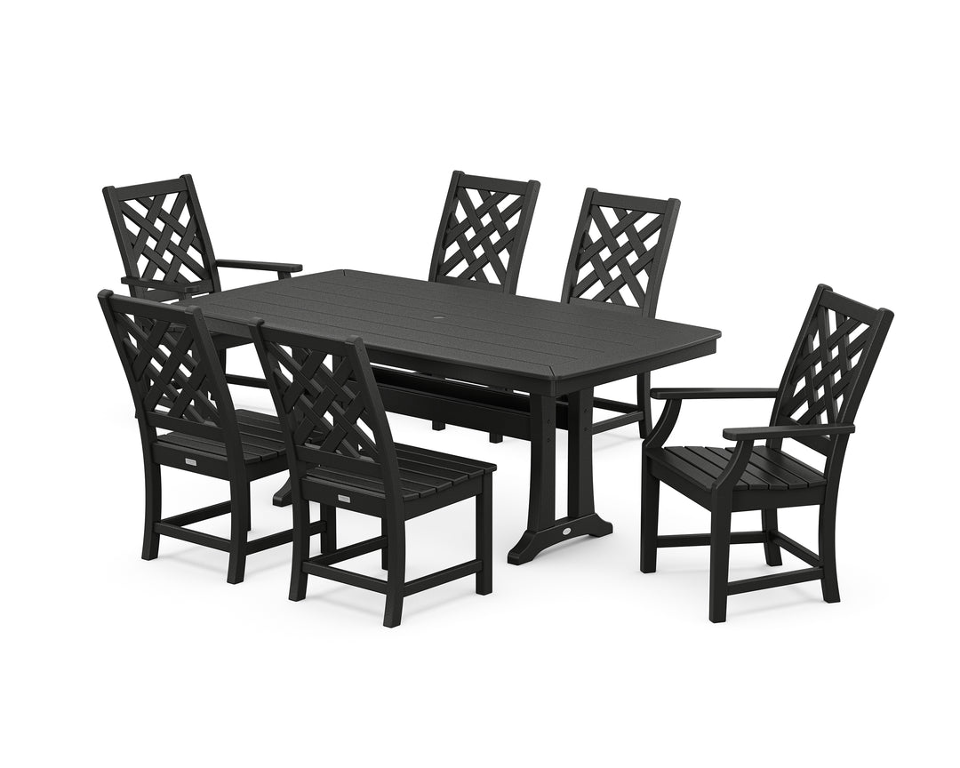 Country Living Wovendale 7-Piece Dining Set with Trestle Legs