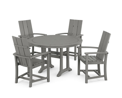 Modern Adirondack 5-Piece Round Dining Set with Trestle Legs