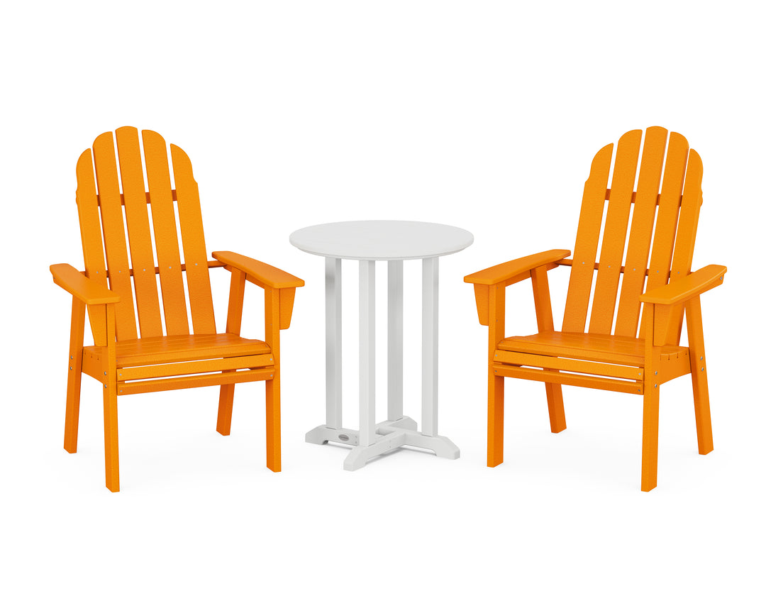 POLYWOOD® Vineyard Adirondack 3-Piece Round Bistro Dining Set