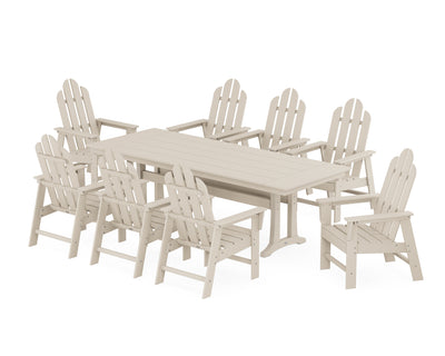 Long Island 9-Piece Farmhouse Dining Set with Trestle Legs