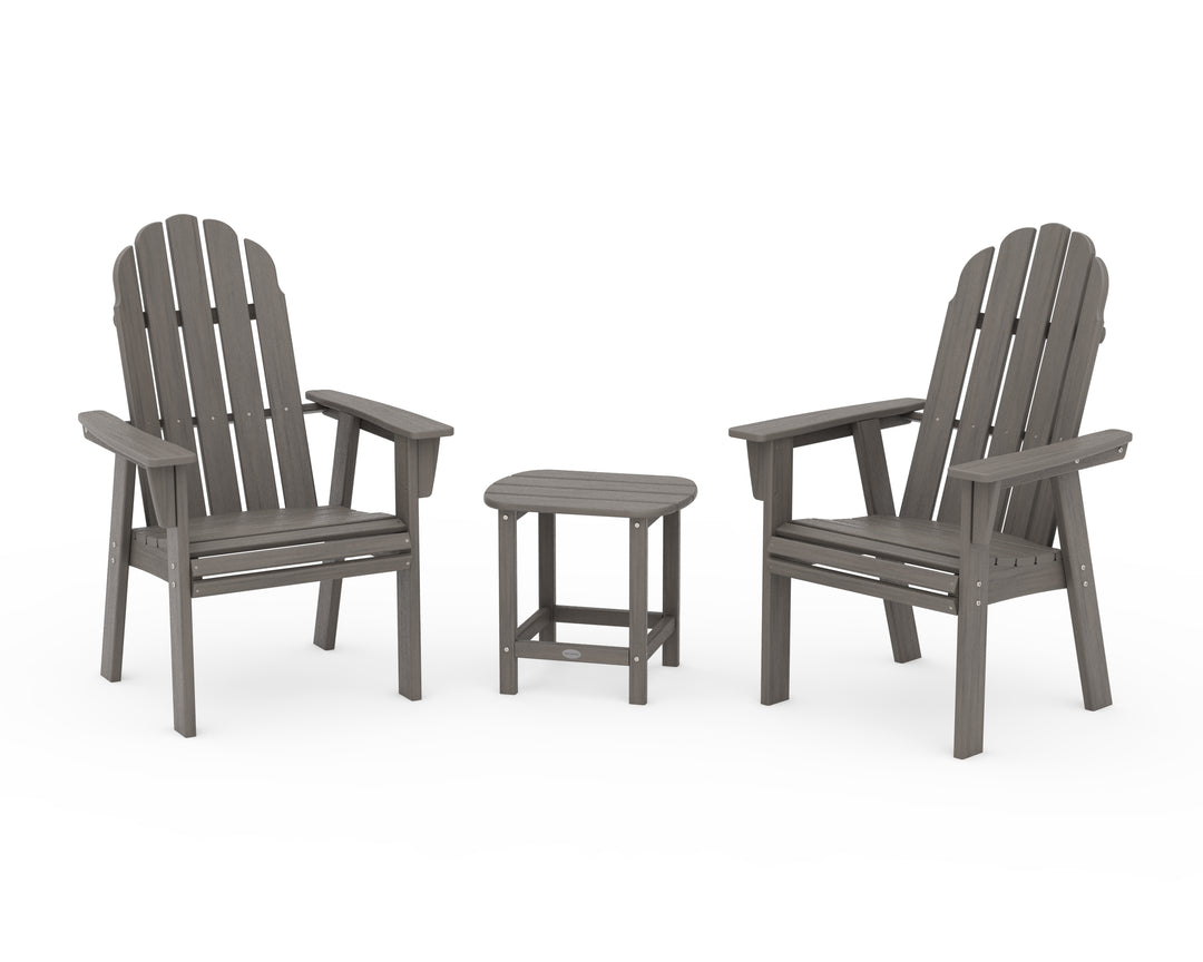 POLYWOOD® Vineyard 3-Piece Curveback Upright Adirondack Chair Set