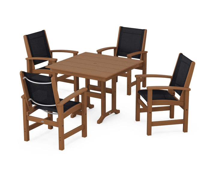 POLYWOOD® Coastal 5-Piece Farmhouse Dining Set