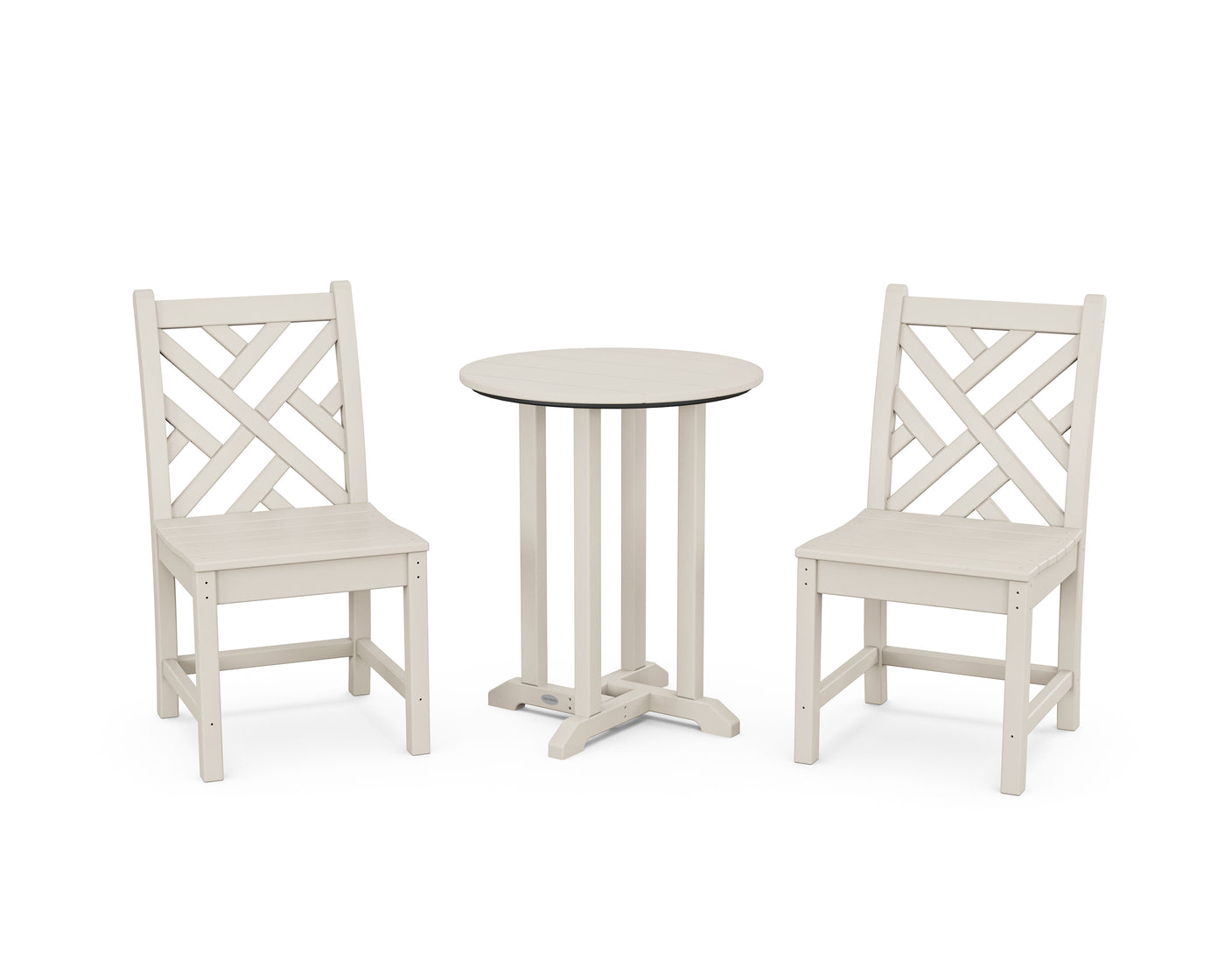 Chippendale Side Chair 3-Piece Round Bistro Dining Set