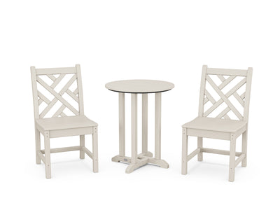 Chippendale Side Chair 3-Piece Round Bistro Dining Set