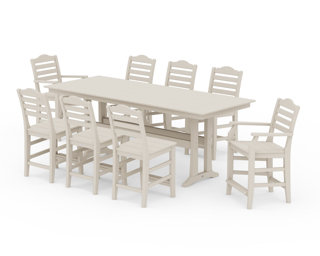 Draper James™ by  POLYWOOD® Savannah 9-Piece Farmhouse Counter Set with Trestle Legs