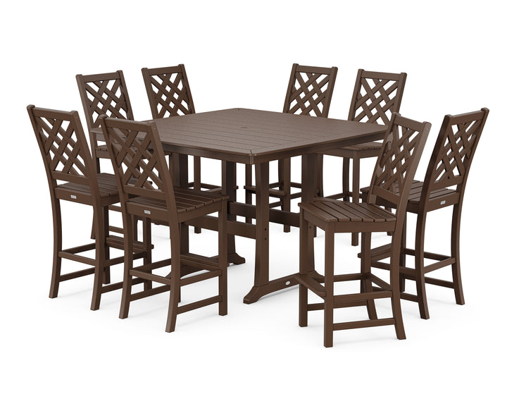 Country Living Wovendale Side Chair 9-Piece Square Bar Set with Trestle Legs