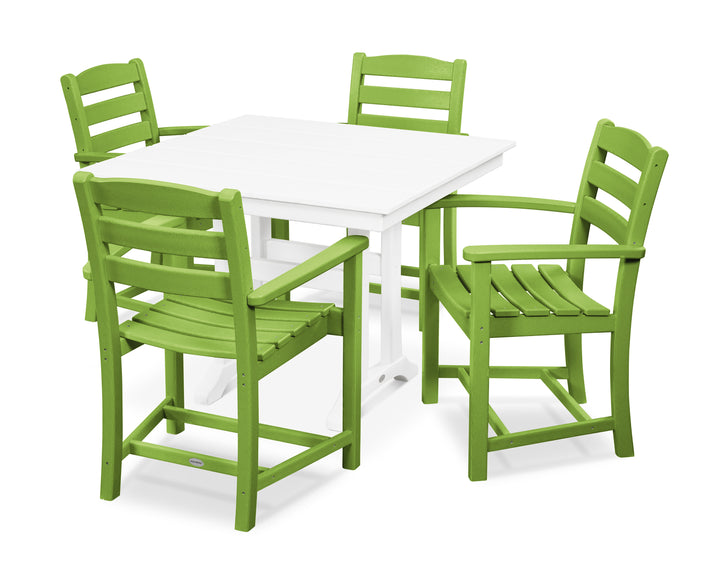 POLYWOOD® La Casa Café 5-Piece Farmhouse Trestle Arm Chair Dining Set