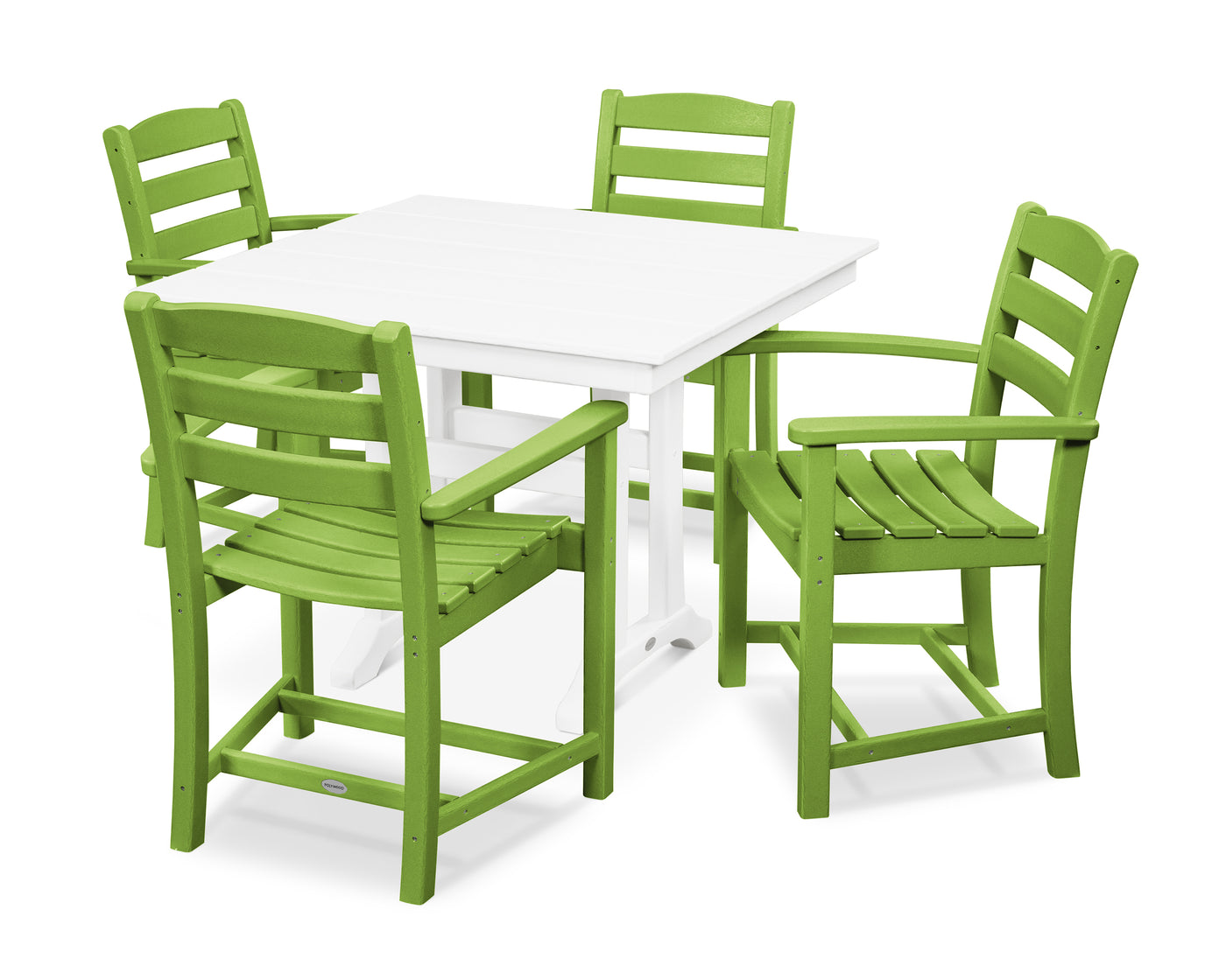 La Casa CafŽ 5-Piece Farmhouse Trestle Arm Chair Dining Set