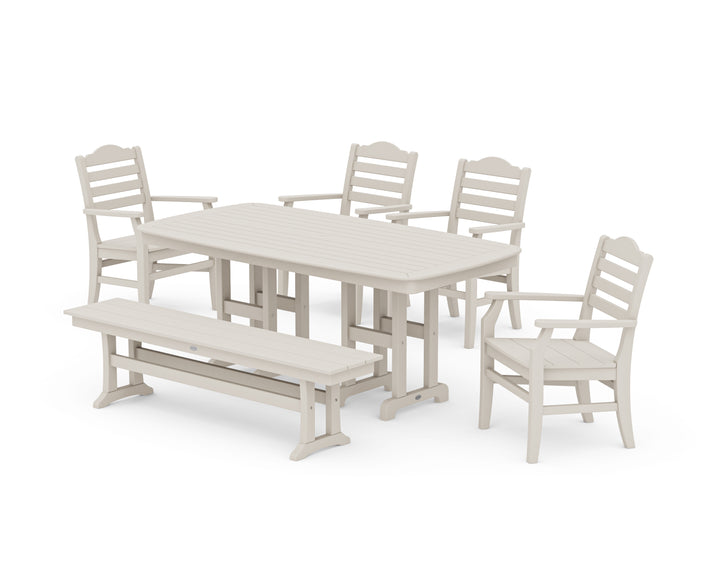 POLYWOOD® Savannah 6-Piece Farmhouse Dining Set with Bench