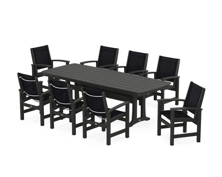 POLYWOOD® Coastal 9-Piece Dining Set with Trestle Legs