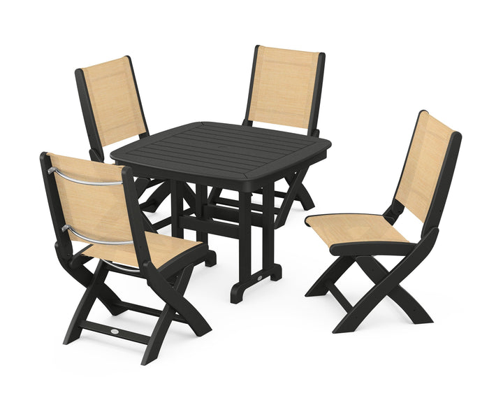 POLYWOOD® Coastal Folding Side Chair 5-Piece Dining Set