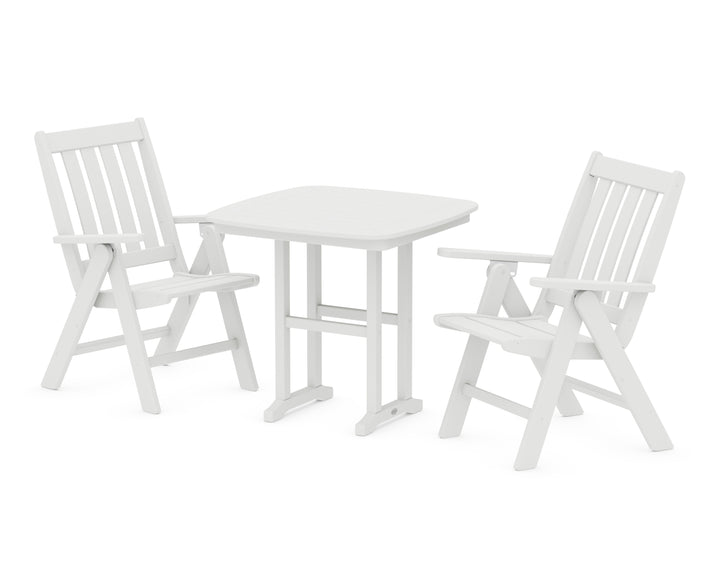 POLYWOOD® Vineyard Folding Chair 3-Piece Dining Set