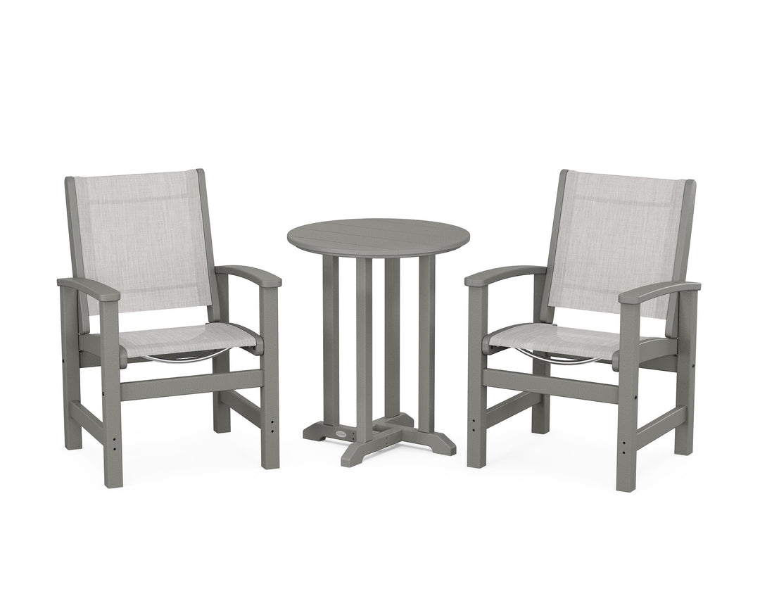 POLYWOOD® Coastal 3-Piece Round Bistro Dining Set