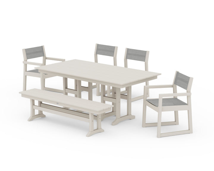 POLYWOOD® EDGE Sling 6-Piece Farmhouse Dining Set