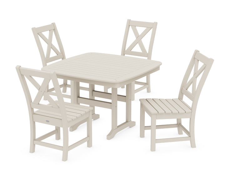 POLYWOOD® Braxton Side Chair 5-Piece Dining Set with Trestle Legs