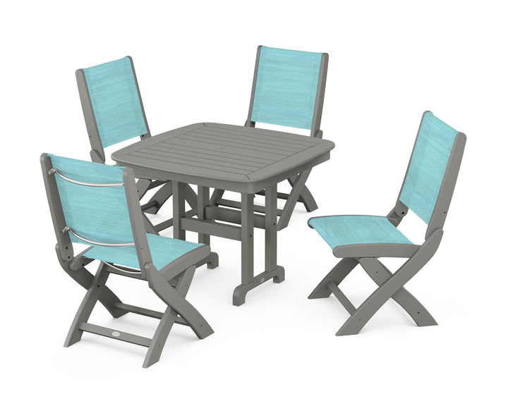 POLYWOOD® Coastal Folding Side Chair 5-Piece Dining Set