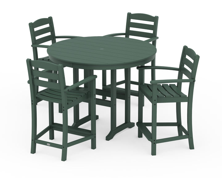 POLYWOOD® La Casa Café 5-Piece Round Farmhouse Counter Set