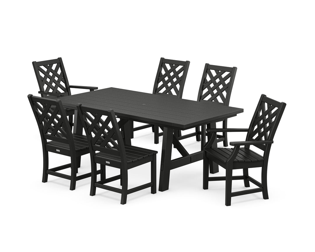 POLYWOOD® Wovendale 7-Piece Rustic Farmhouse Dining Set