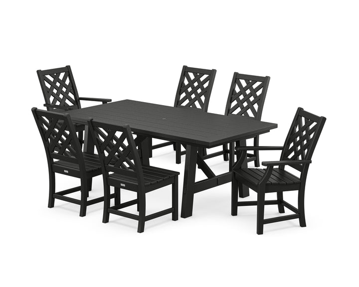 POLYWOOD® Wovendale 7-Piece Rustic Farmhouse Dining Set