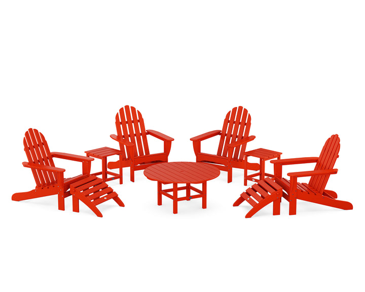 POLYWOOD® Classic Adirondack Chair 9-Piece Conversation Set
