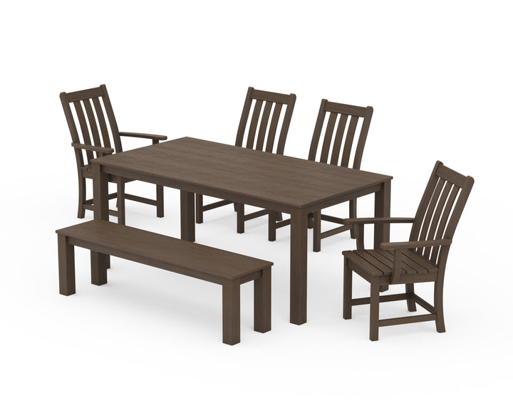 POLYWOOD® Vineyard 6-Piece Parsons Dining Set with Bench