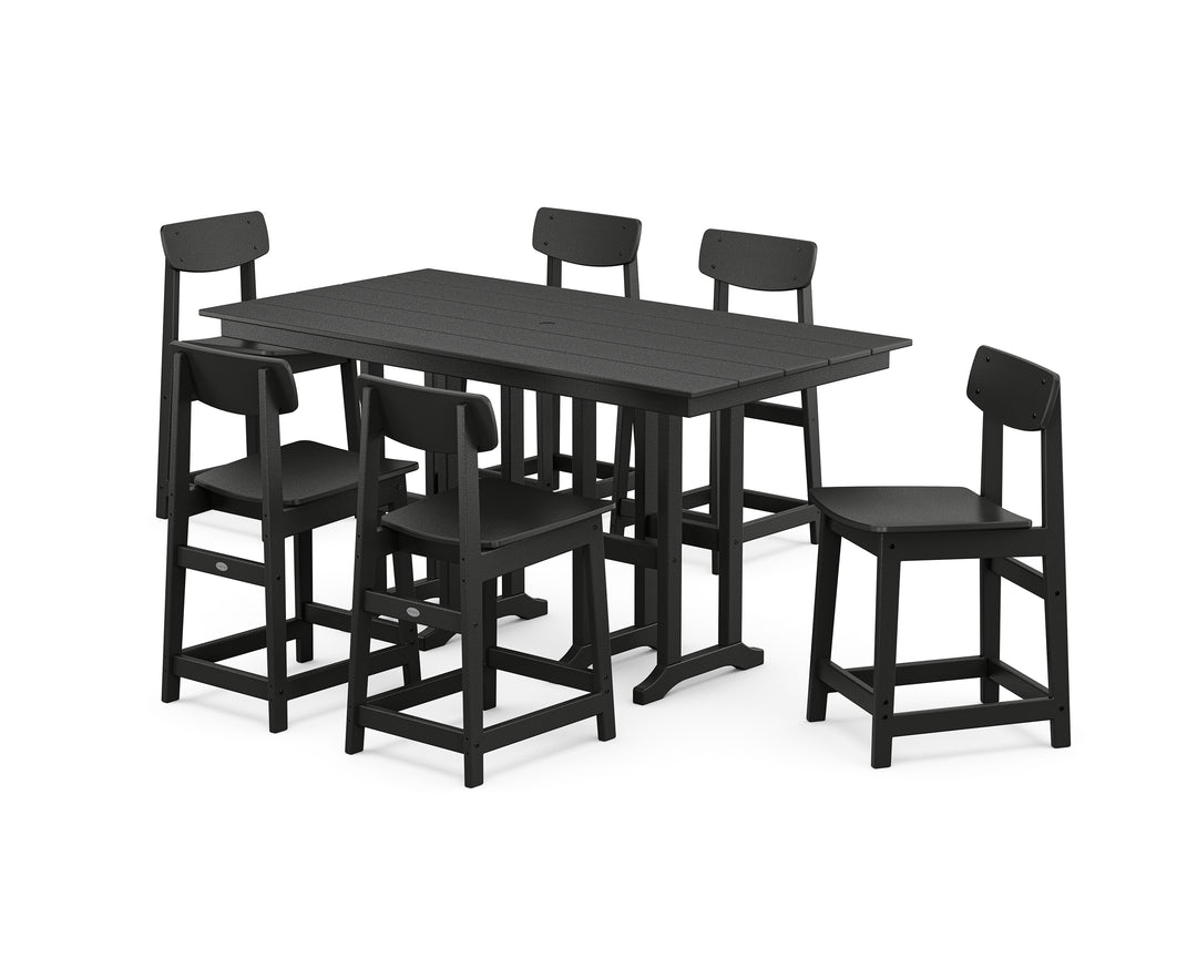 POLYWOOD® Modern Studio Urban Counter Chair 7-Piece Set