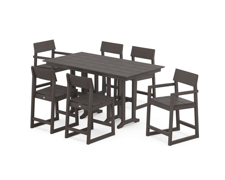 POLYWOOD® EDGE 7-Piece Farmhouse Counter Set
