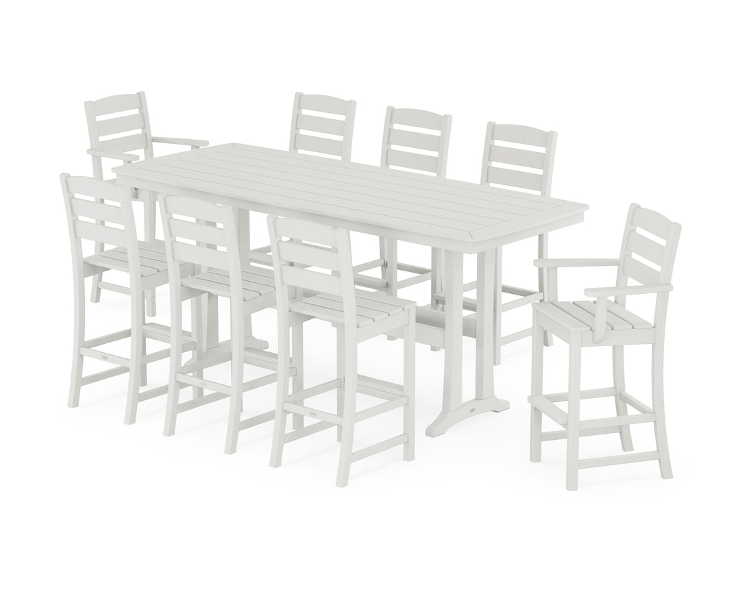 POLYWOOD® Lakeside 9-Piece Bar Set with Trestle Legs