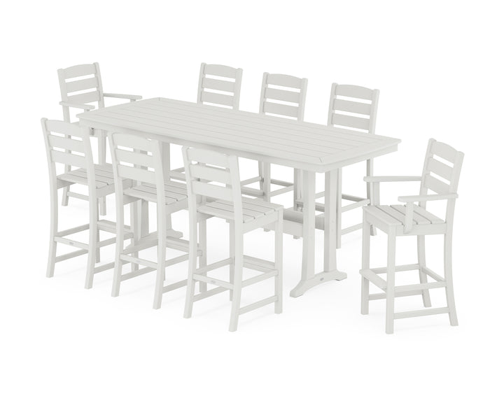 POLYWOOD® Lakeside 9-Piece Bar Set with Trestle Legs