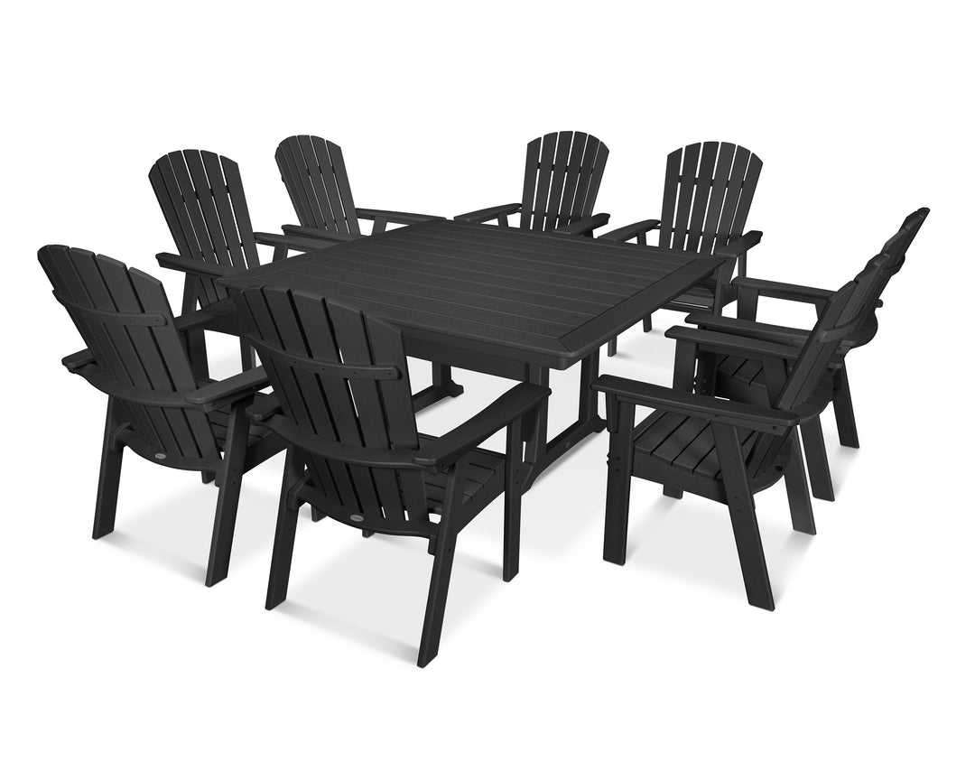 POLYWOOD® Nautical Adirondack 9-Piece Trestle Dining Set