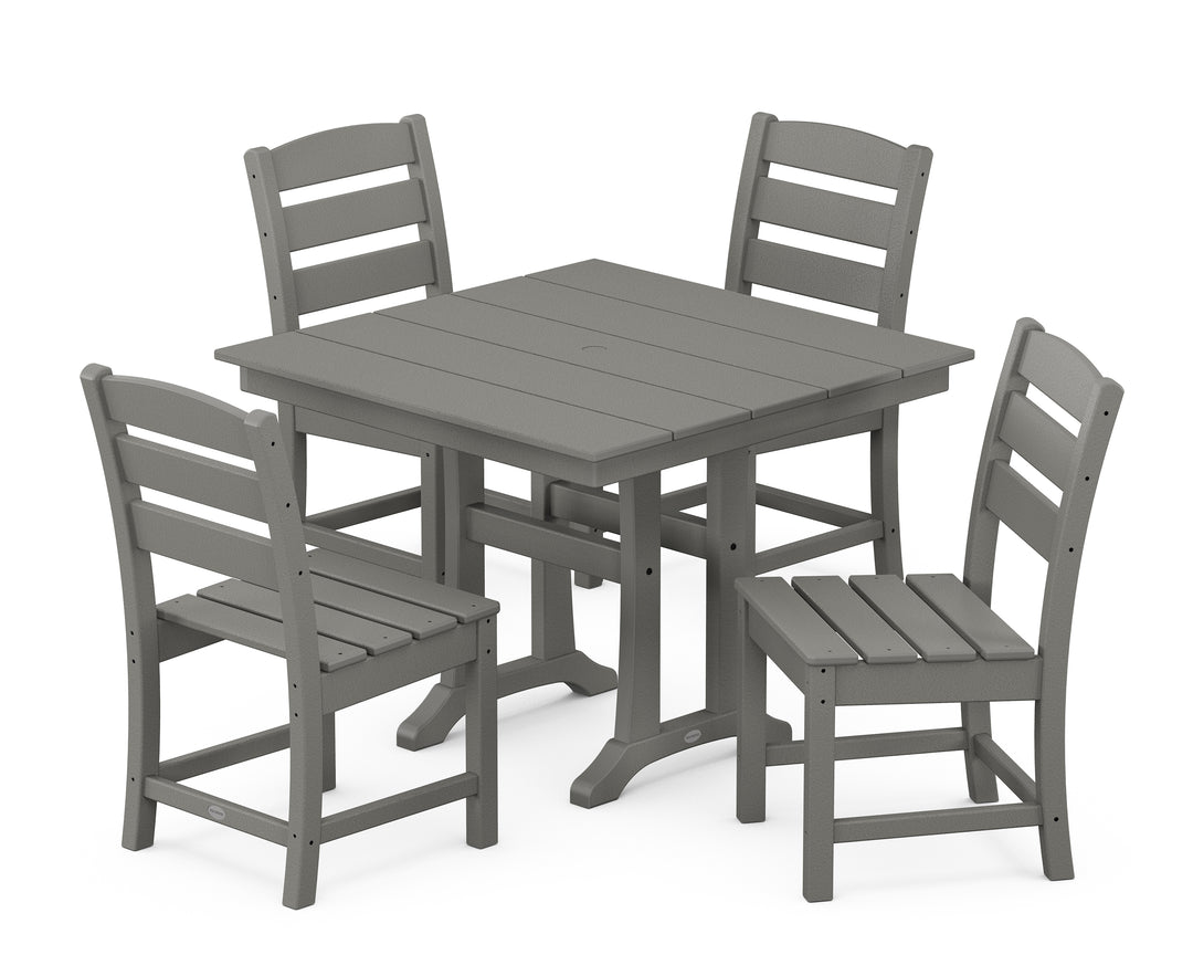 POLYWOOD® Lakeside 5-Piece Farmhouse Trestle Side Chair Dining Set