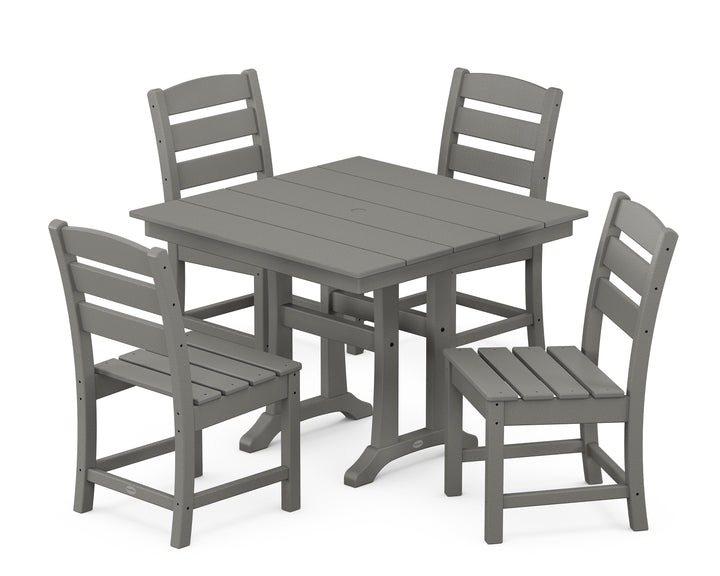 POLYWOOD® Lakeside 5-Piece Farmhouse Trestle Side Chair Dining Set