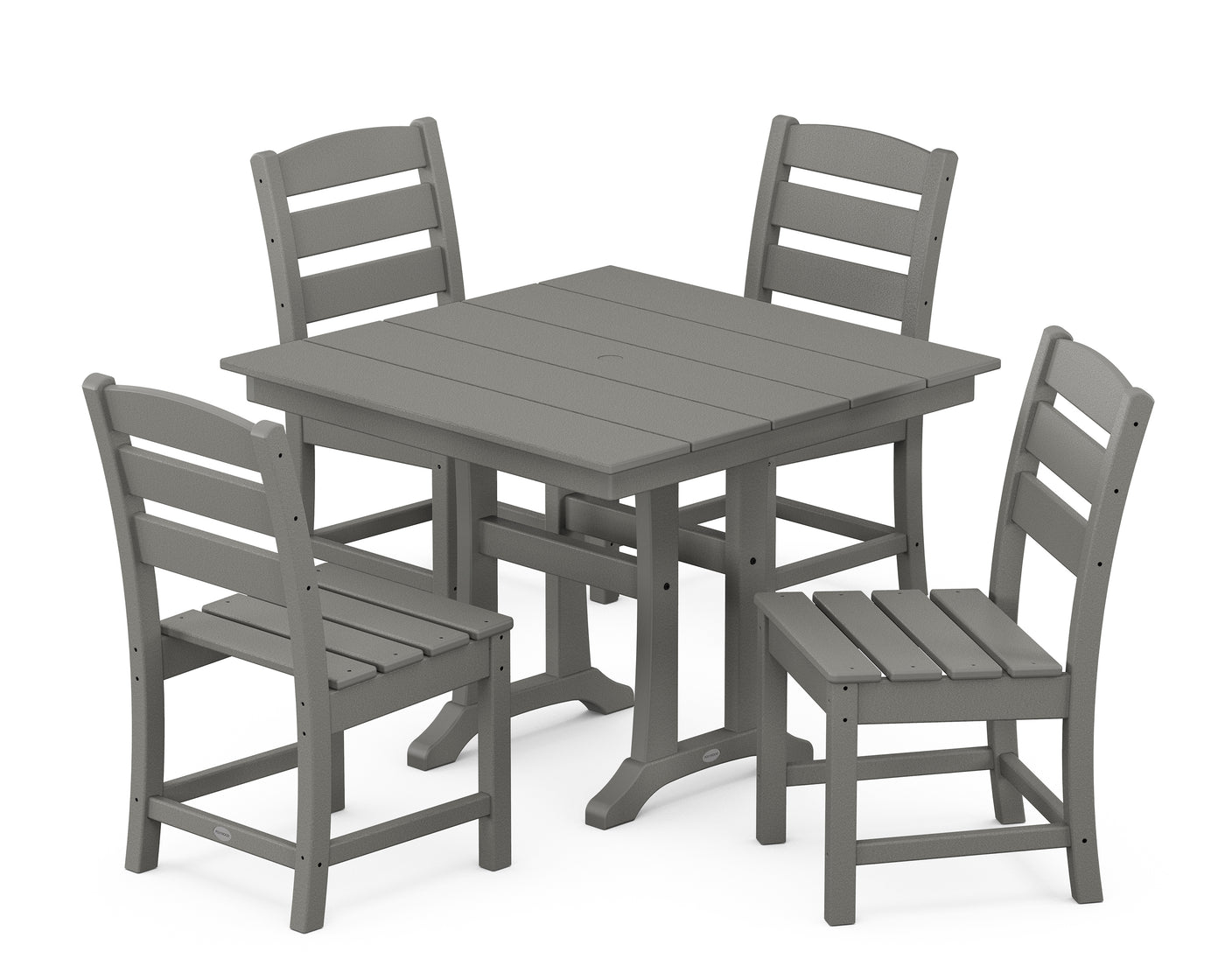 Lakeside 5-Piece Farmhouse Trestle Side Chair Dining Set