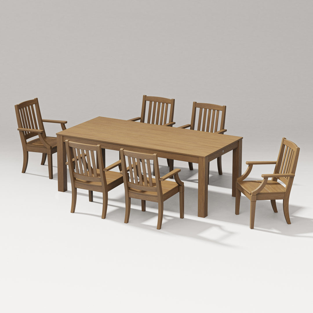 PW Designer Series Estate Arm Chair 7-Piece Parsons Table Dining Set
