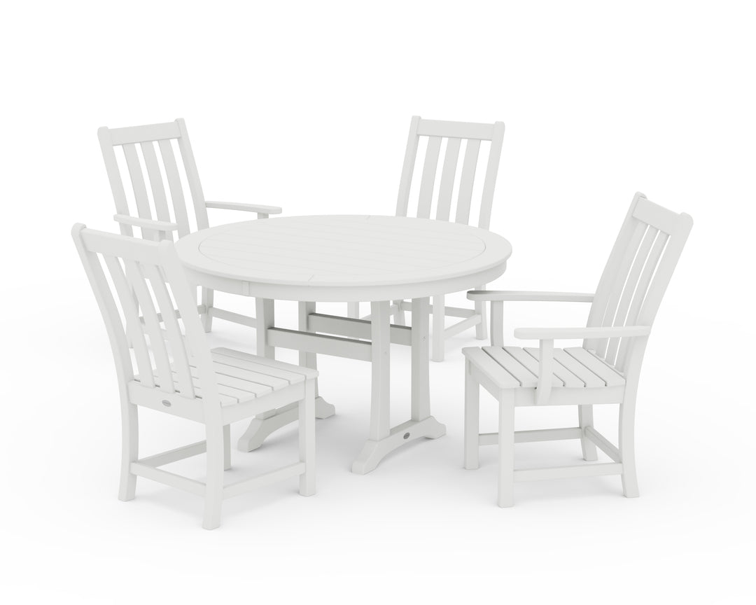 POLYWOOD® Vineyard 5-Piece Nautical Trestle Dining Set
