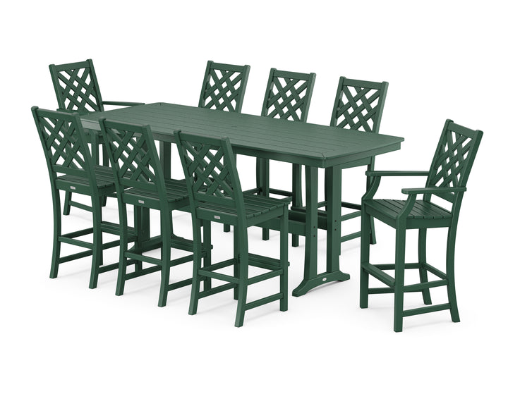 Country Living Wovendale 9-Piece Bar Set with Trestle Legs