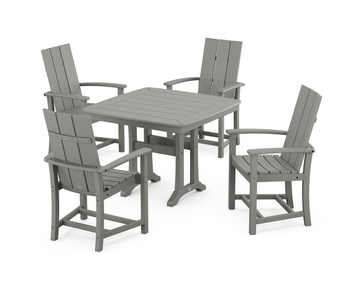 POLYWOOD® Modern Adirondack 5-Piece Dining Set with Trestle Legs