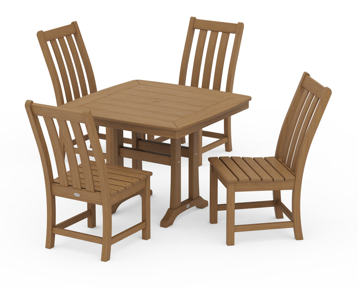 POLYWOOD® Vineyard Side Chair 5-Piece Dining Set with Trestle Legs