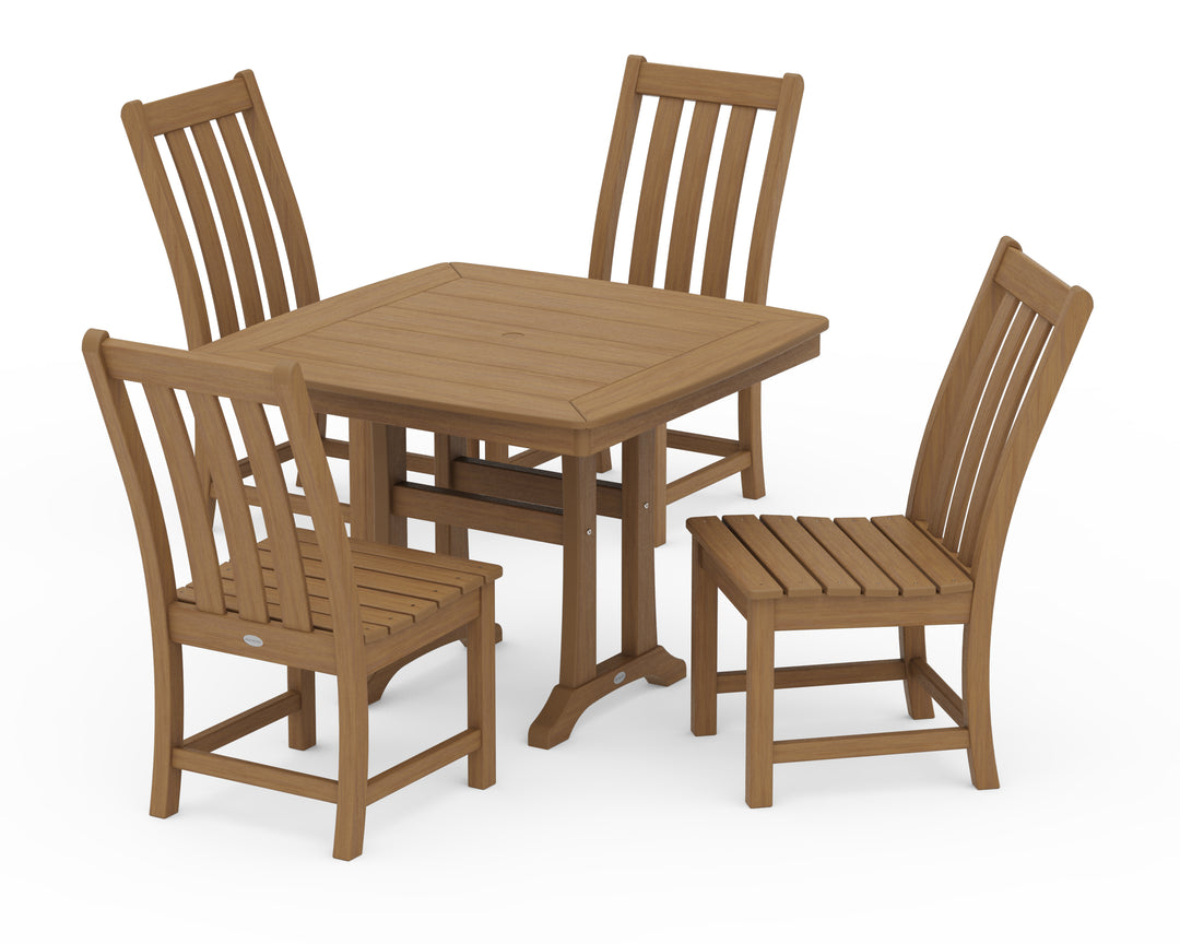 POLYWOOD® Vineyard Side Chair 5-Piece Dining Set with Trestle Legs