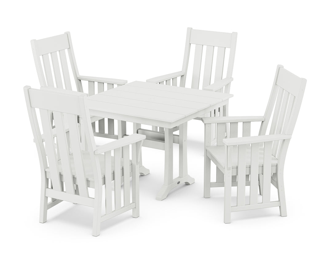 Martha Stewart by POLYWOOD® Acadia 5-Piece Farmhouse Dining Set with Trestle Legs