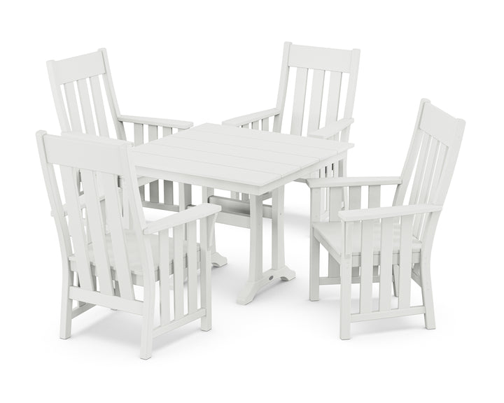 Martha Stewart by POLYWOOD® Acadia 5-Piece Farmhouse Dining Set with Trestle Legs