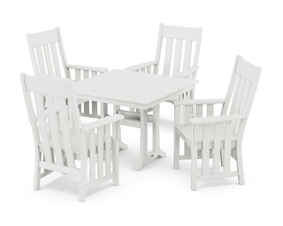 Acadia 5-Piece Farmhouse Dining Set with Trestle Legs