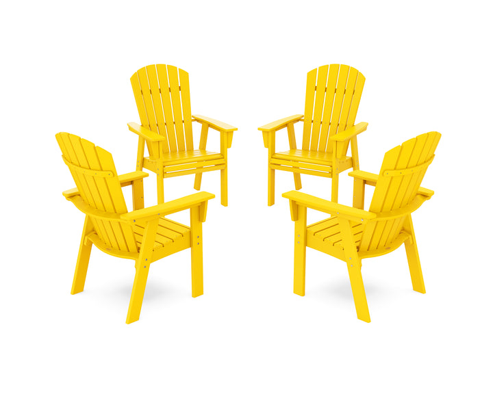POLYWOOD® Nautical 4-Piece Curveback Upright Adirondack Conversation Set