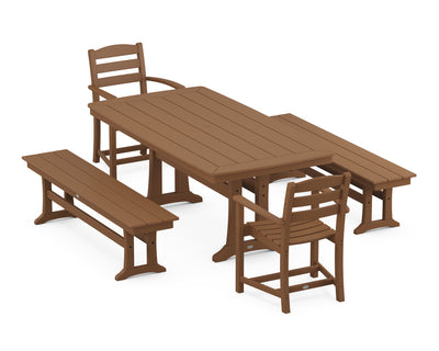 La Casa Cafe 5-Piece Dining Set with Trestle Legs