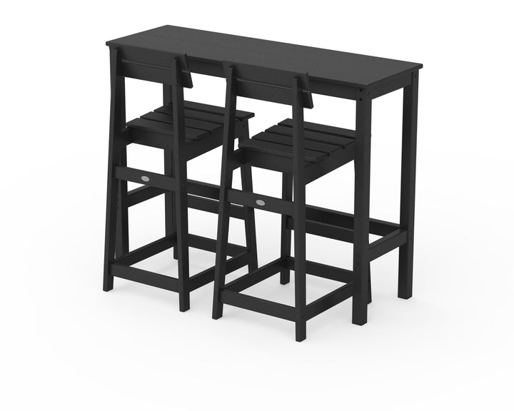 POLYWOOD® Modern Studio Plaza Bar Chair 3-Piece Balcony Set