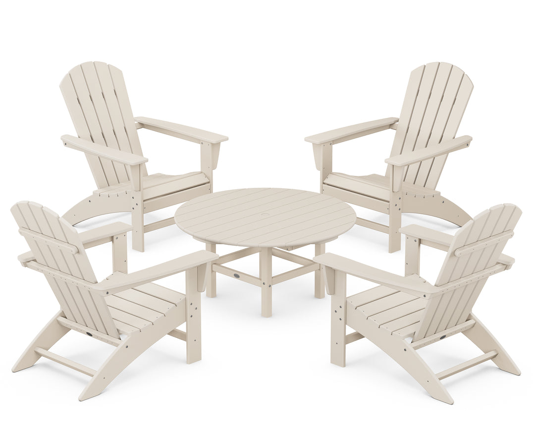 POLYWOOD® Nautical 5-Piece Adirondack Chair Conversation Set